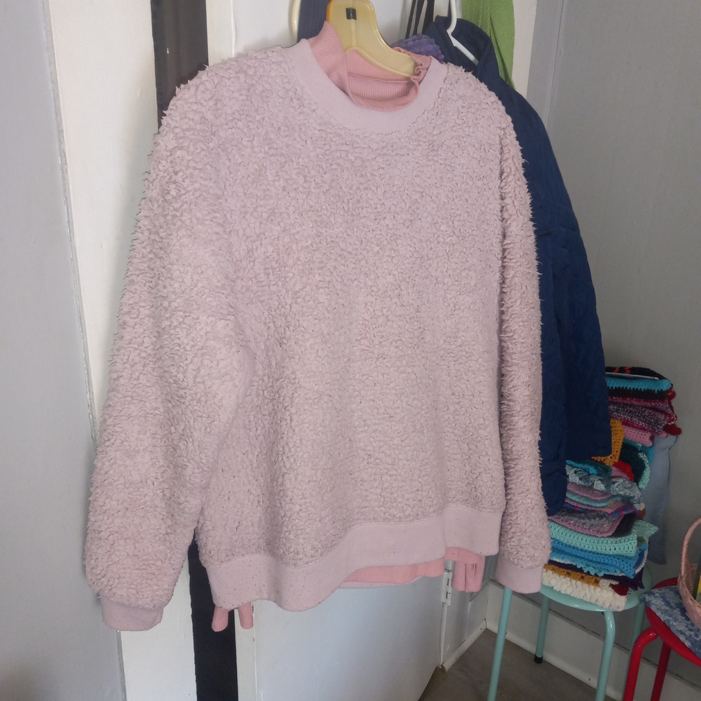 Cozy Pink Crew Neck Sweater